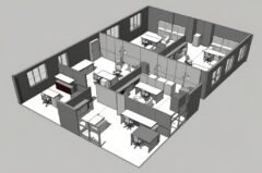 Office floor plan and layout design, CRE managed office